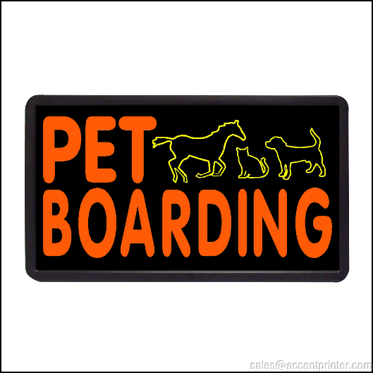 PET BOARDING BACKLIT ILLUMINATED ELECTRIC WINDOW SIGN 13"X24"