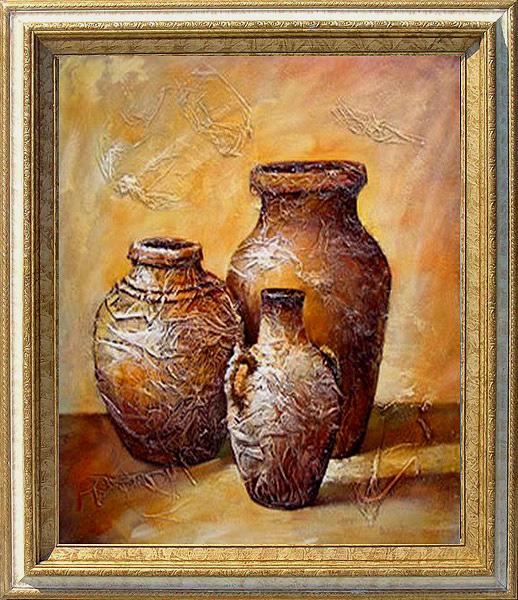 Folk Art Oil Paintings Pottery Decor Vases Native NR