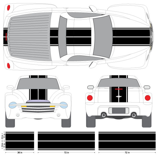 Chevy Ssr Dual Rally Racing Stripes 3m Double Stripe Decals Ebay