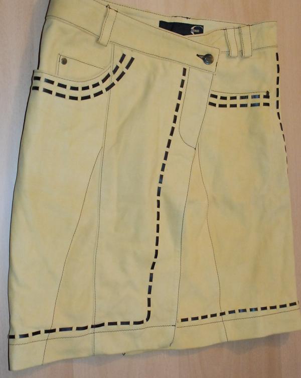NWT AUTHENTIC ROBERTO CAVALLI $885 LEATHER SKIRT S