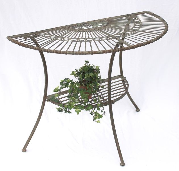 Tisch Wandtisch Malaga 100531 Beistelltisch a. Metall 100cm Halbrund