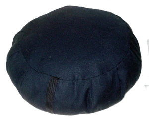 Zafu Meditation Floor Cushion Black Hemp with Eco-Wool Fill
