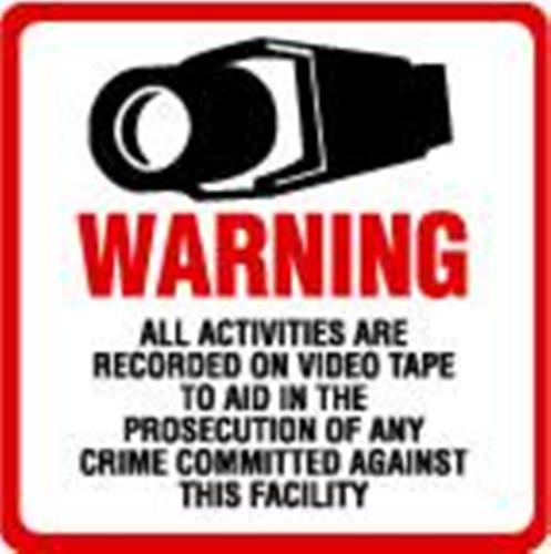 CCTV Video Warning Decal - Deterrence, Warning, Safety
