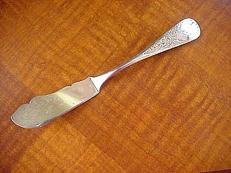 Bright-cut Engraved Amer. Coin Silver Butter Svr.c.1840