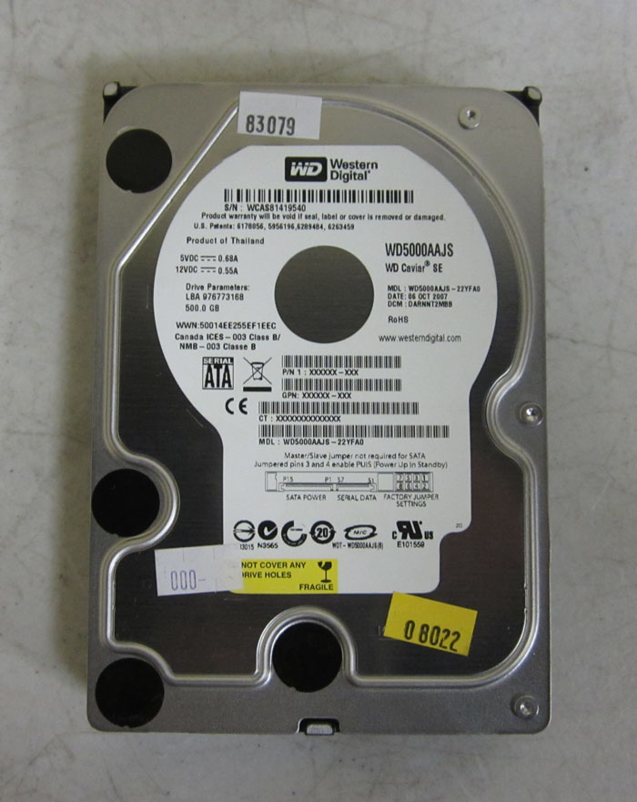 Western Digital WD 500GB 7 2K SATA WD5000AAJS Hard Drive eBay