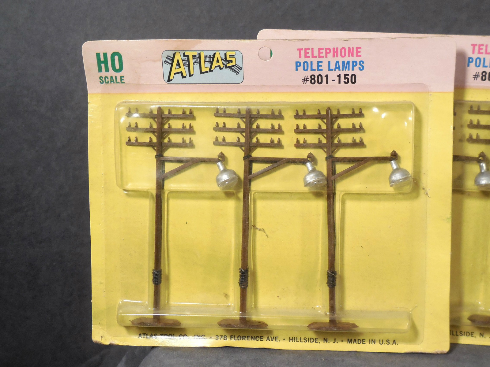 ho 1:87 lot of three (3) vintage atlas #801 -150 telephone pole