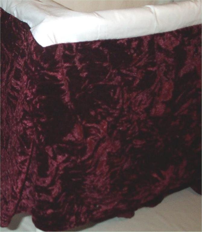 Velvet Gold Burgundy Plum Bedskirt Queen King 14" Drop Dust Ruffle