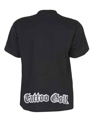  t-shirt features a large Tattoo Golf skull design screened on the front 