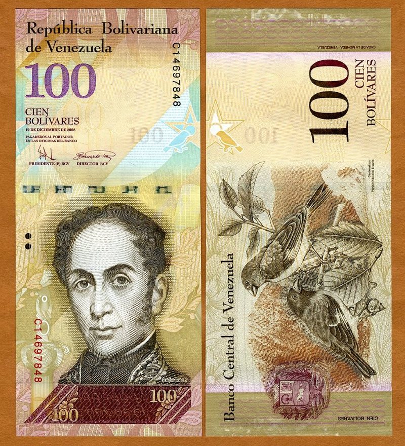 venezuela 100 bolivares 19 12 2008 p 93 c prefix