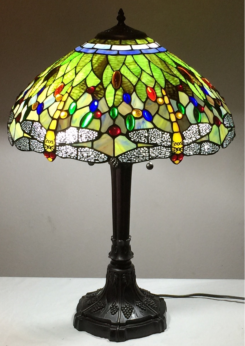 Tiffany Style Stained Glass Lamp "Vivid Dragonfly" w/ 18" Shade eBay