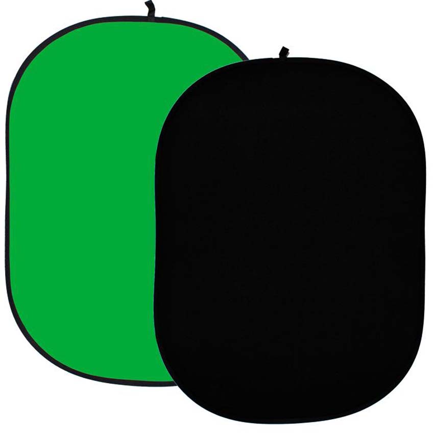 Faltreflektor, schwarz und grün/greenscreen