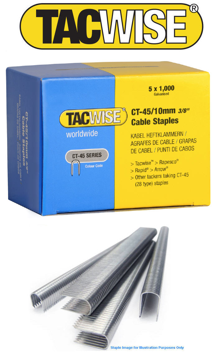 5000 x 10mm TACWISE CT45 (28 Type) Cable Wire Tacker Staples (3/8") GALV 0352 eBay