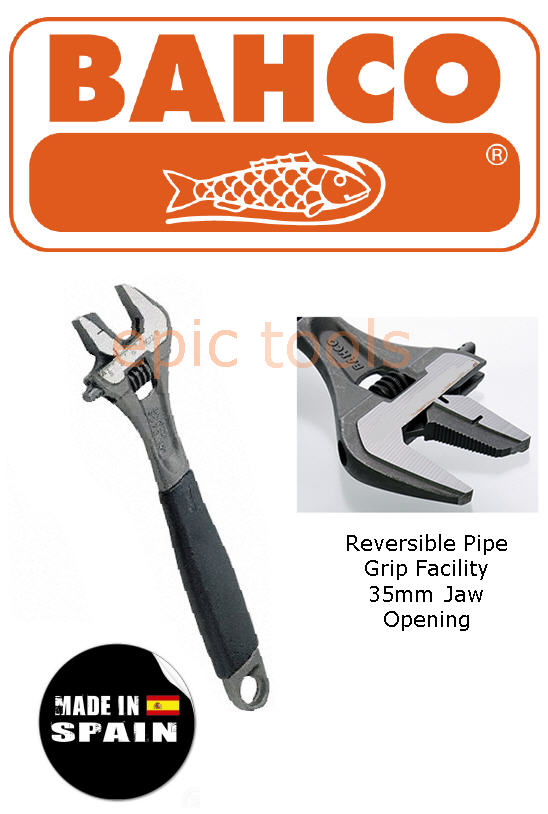 BAHCO 9073P Adjustable 12"/300mm REVERSIBLE PIPE Wrench Spanner Wide