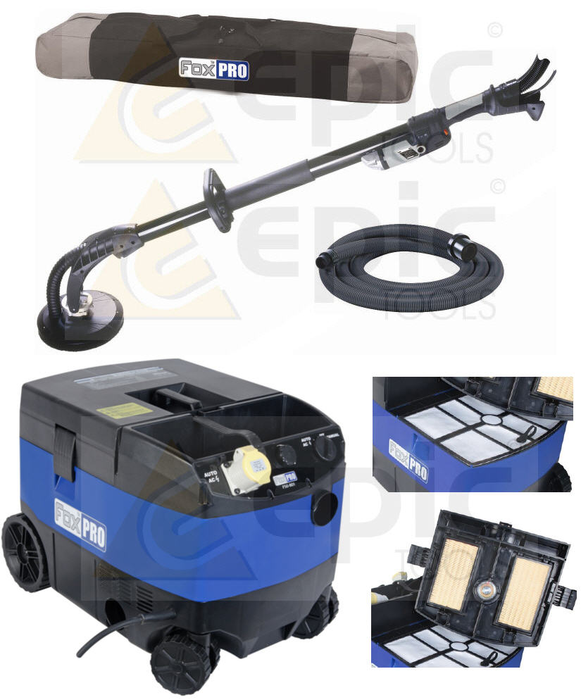 FOX FDW550 110v Pole/Giraffe Drywall Sander + F50801 Hoover Vacuum