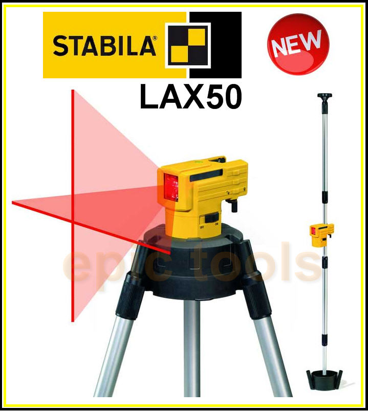 STABILA LAX50 Self Levelling Cross Line Laser Level +Tripod/Telescopic