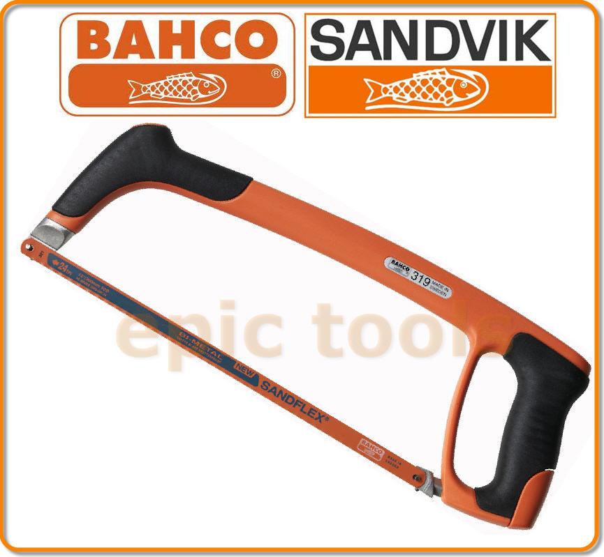 NEW BAHCO 319 Pro 12" Heavy Duty Hacksaw + BiMetal 24TPI Sandflex Saw