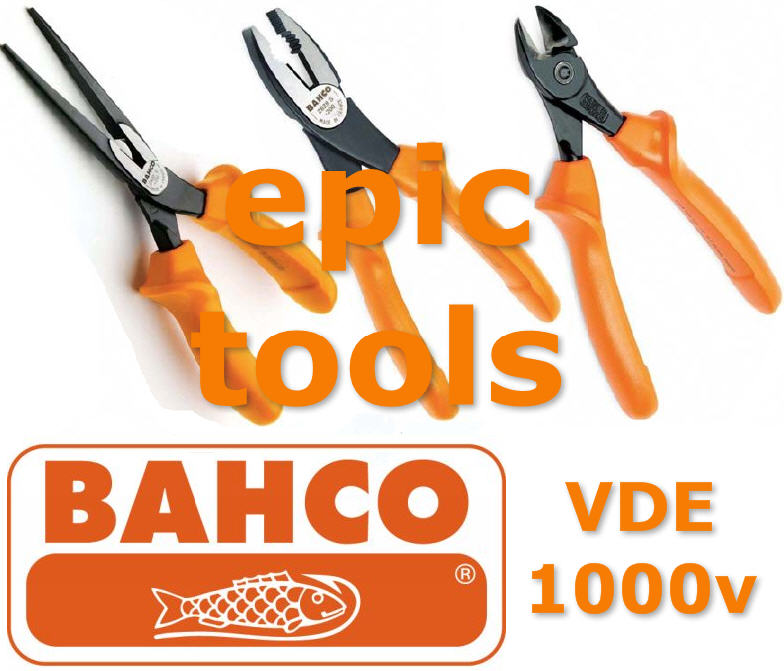 NEW BAHCO 9860S 3 Piece VDE Insulated Plier Set, 2101S160, 2628S160