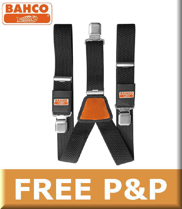 NEW Bahco Black Padded Adjustable Work Braces With Heavy Duty Trouser