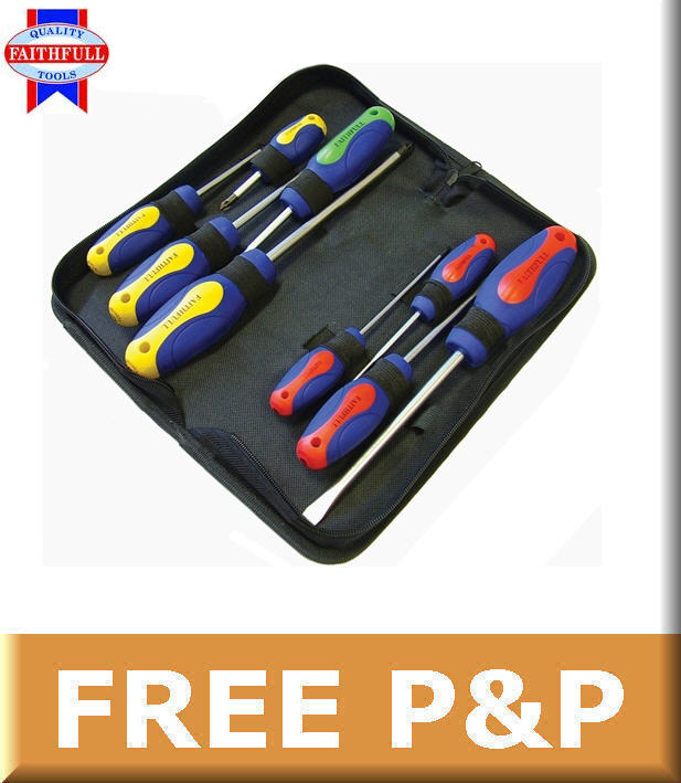 Details about Faithfull 9 Piece Screwdriver Set + Case, Pz,Ph,Slot