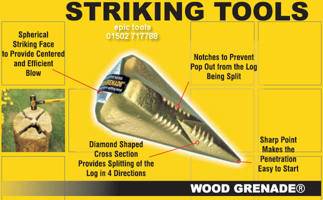 roughneck rou65504 wood grenade splitting wedge
