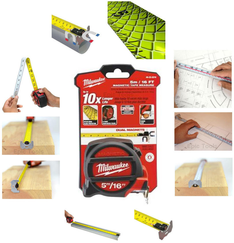 Milwaukee 5m/16ft Tape Measure With Architect Scale & Hook 48