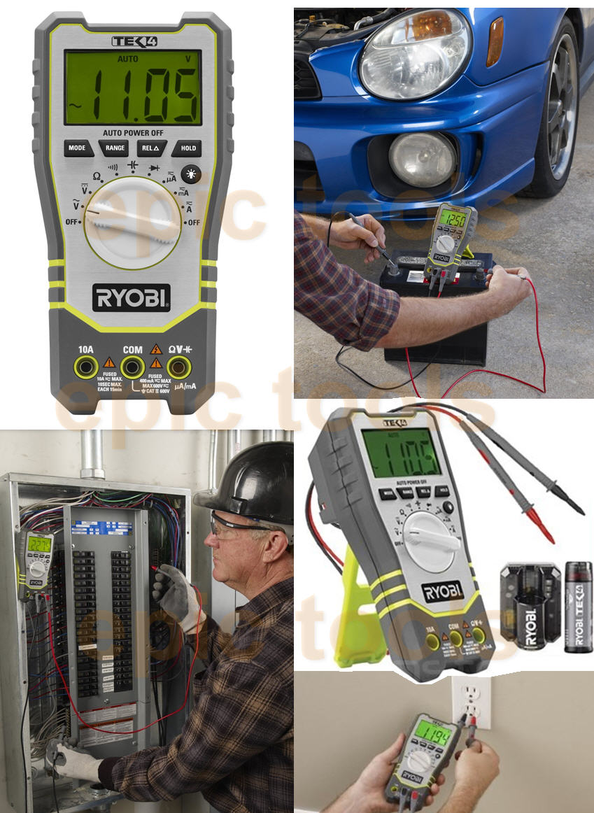 RYOBI RP4020 TEK4 Cordless Multimeter, Battery, Charger & Probes
