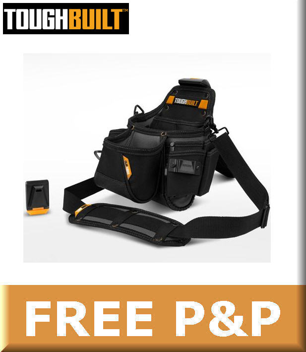ToughBuilt 20 Pocket Plumbers/Builders Tool Pouch/Bag/Holder & Belt