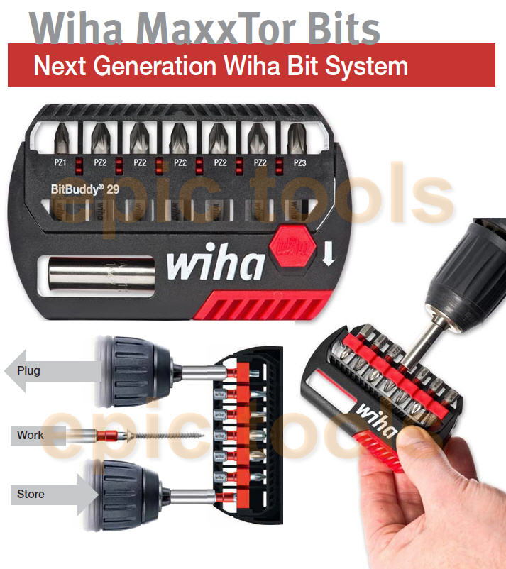 WIHA MAXXTOR 8 Impact Drill Driver Pz1,Pz2,Pz3 Screwdriver Bits ...