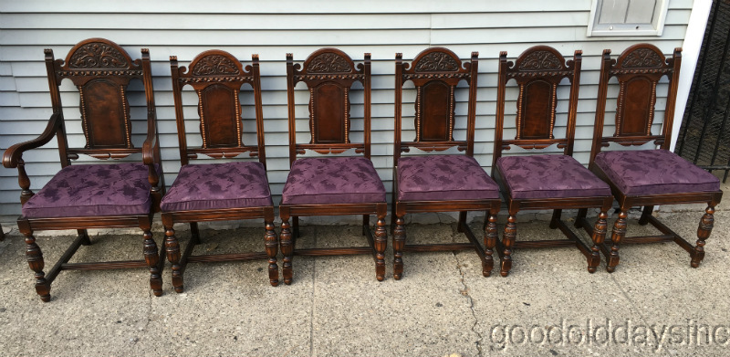 BEAUTIFULLY Carved Antique Jacobean Style 9pc Dining Room Set W ...