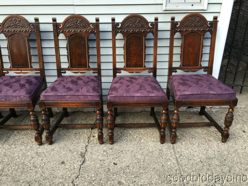 BEAUTIFULLY Carved Antique Jacobean Style 9pc Dining Room Set W ...