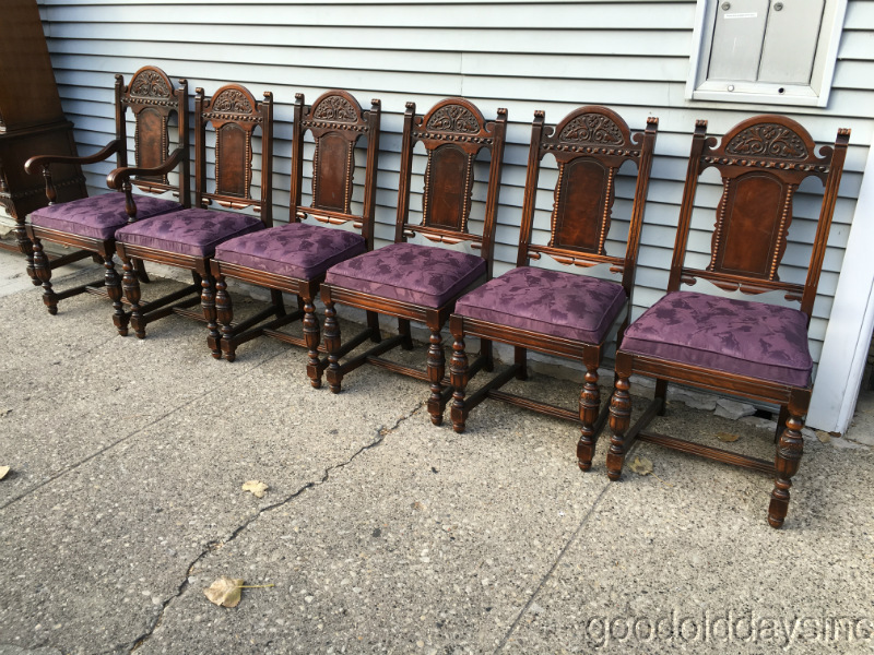 BEAUTIFULLY Carved Antique Jacobean Style 9pc Dining Room Set W ...