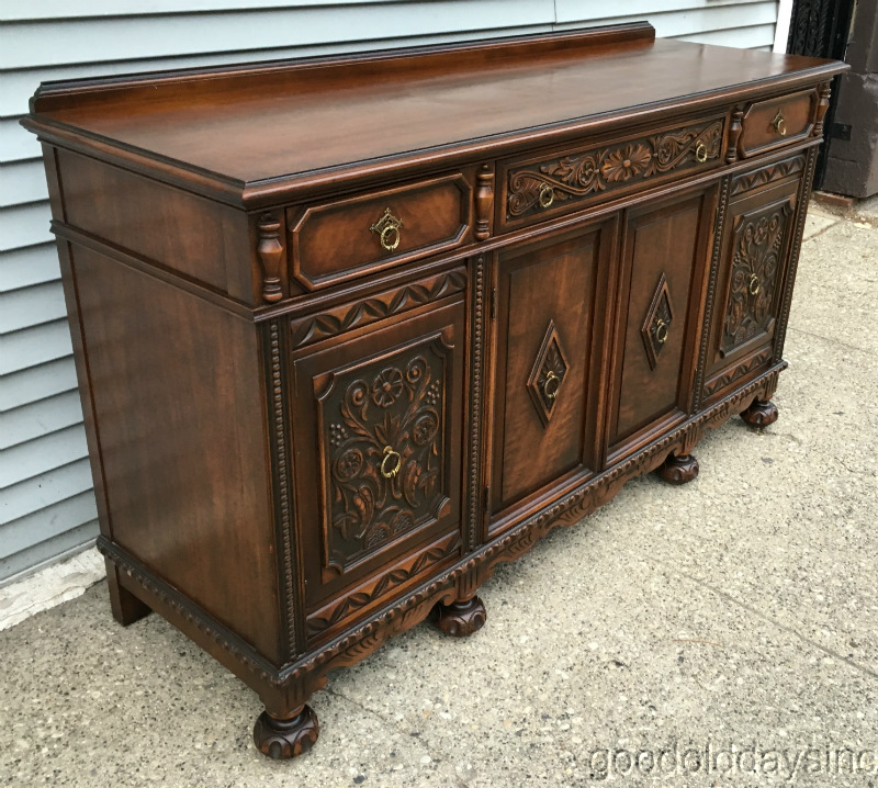 BEAUTIFULLY Carved Antique Jacobean Style 9pc Dining Room Set W ...