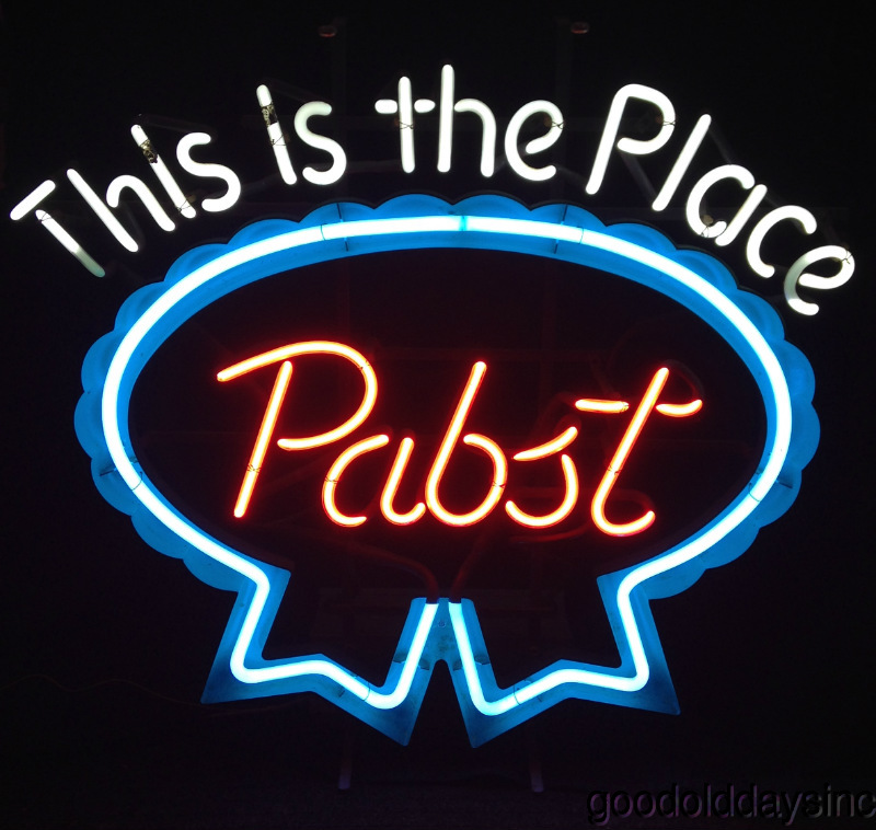 Vintage Pabst PBR This Is The Place Neon Beer Sign Bar Light Neon Sign