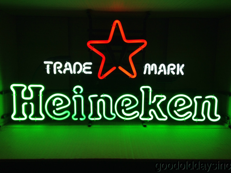 Heineken Red Star Trade Mark Neon Beer Sign Bar Light eBay