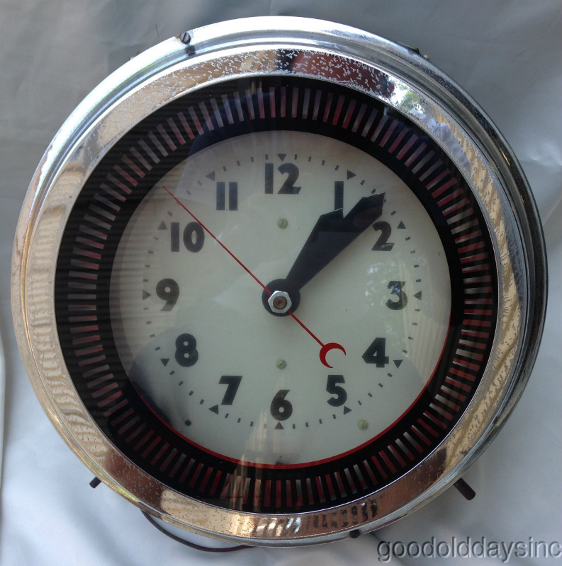 Vintage 16" Art Deco Neon Spinner Clock from Chicago eBay