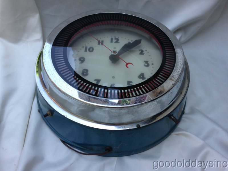Vintage 16" Art Deco Neon Spinner Clock from Chicago eBay