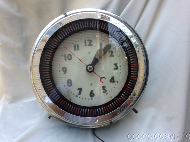 Vintage 16" Art Deco Neon Spinner Clock from Chicago eBay