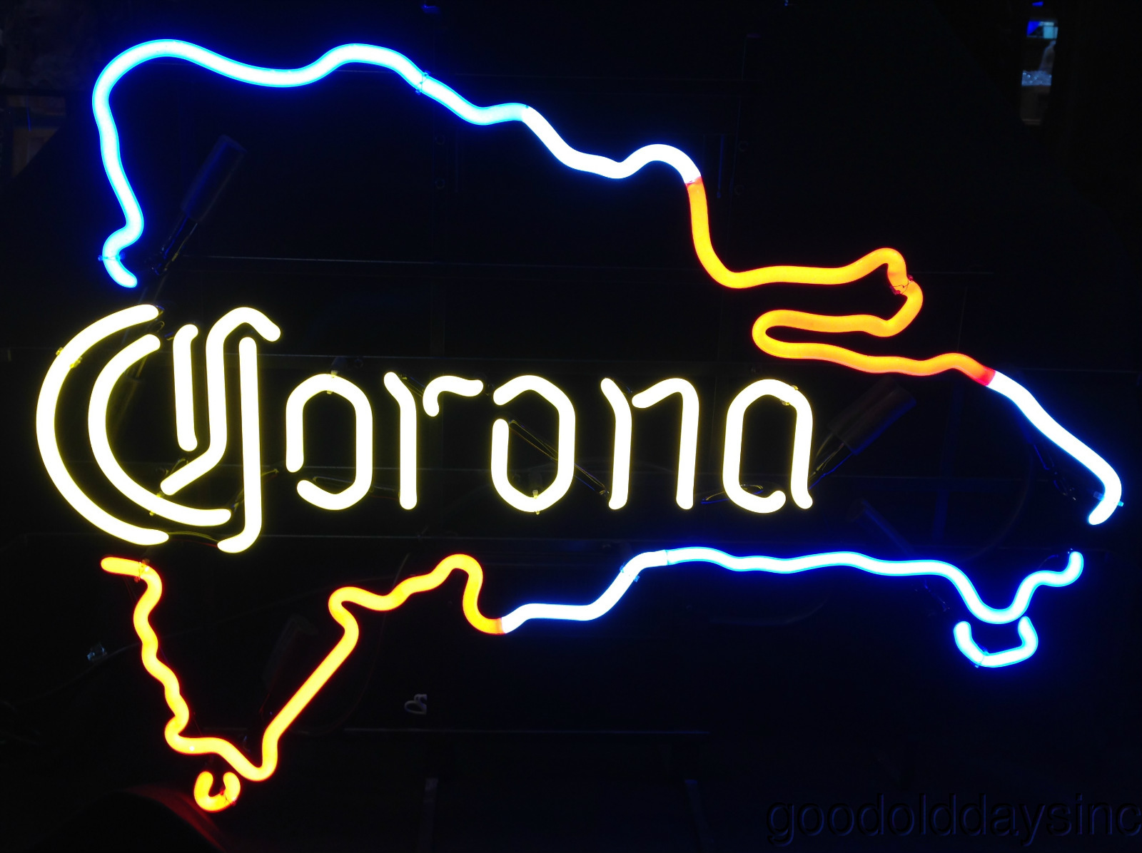 Map of Dominican Republic Corona Neon Beer Sign Bar Light eBay
