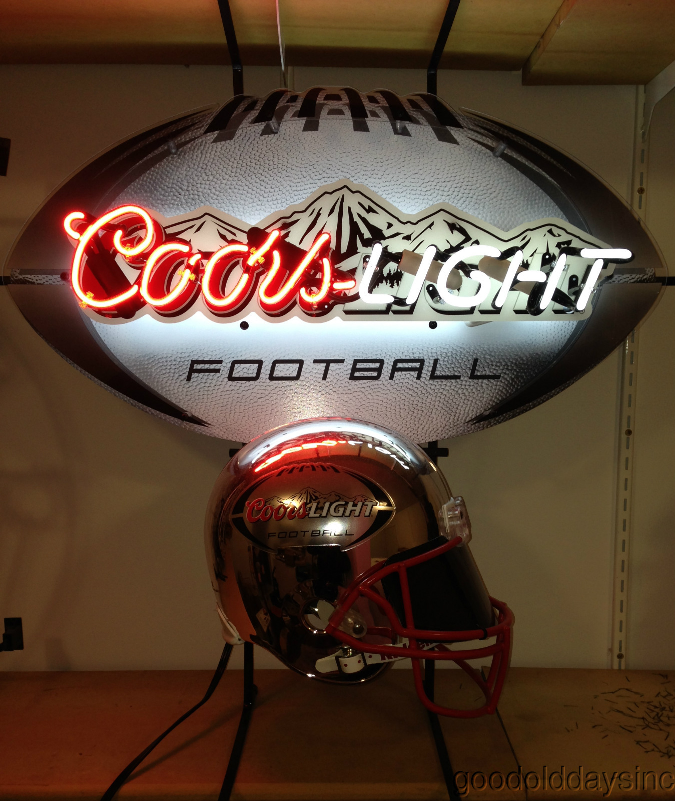 Coors Light NFL Riddell Football Helmet Neon Beer Sign Bar Light eBay