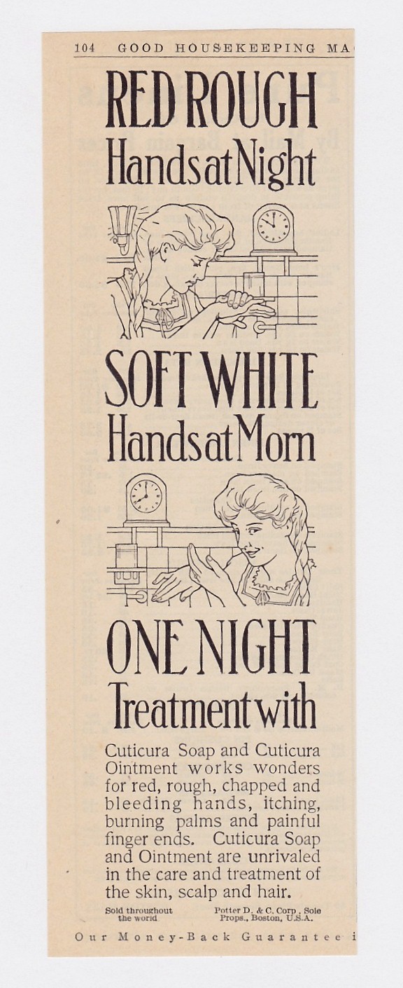 Vintage 1910 Cuticura Soap Ointment Original Ad Print
