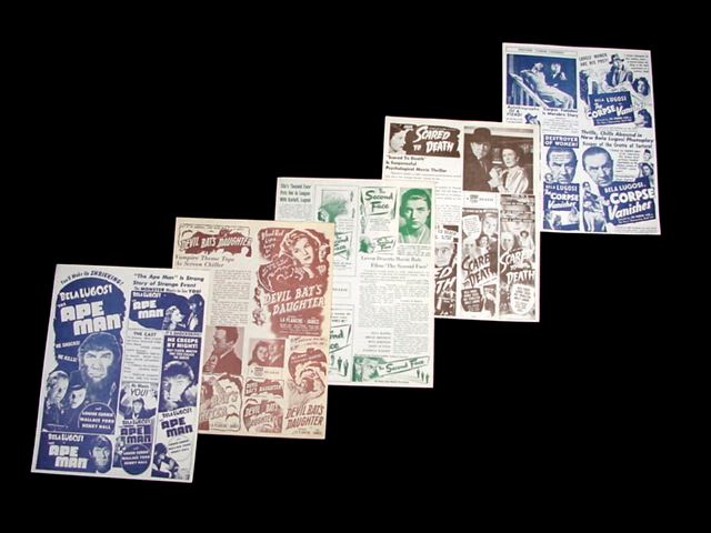 BELA LUGOSI 1940s GROUP of HORROR HERALDS Mint L@@K NR