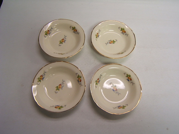 Crooksville China Co vintage 4 berry bowls ivory floral | eBay