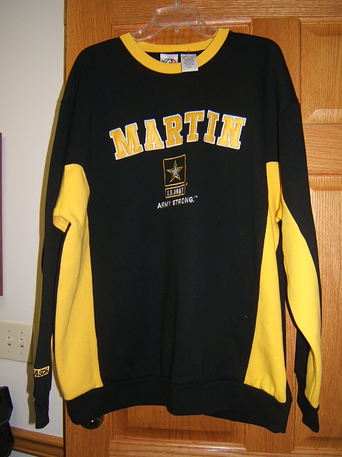 Martin Army Strong NASCAR racing crewneck Med NWT