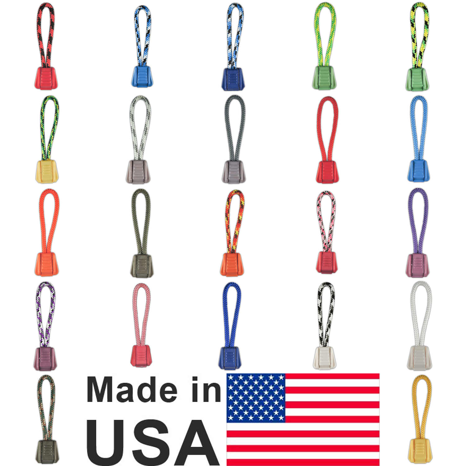 Zipper Pulls in Various Color Combinations 5, 10, & 20 Pack Sizes eBay