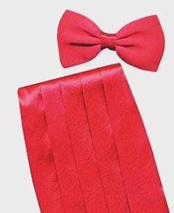 Red Bow Tie Red Cummerbund Set Pretied prom Wear
