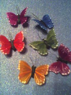 24 SMALL FEATHER AFRICAN BUTTERFLIES 4 WEDDING FLOWERS