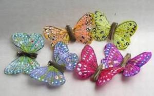 24 BEAUTIFUL PAINTED FEATHER BUTTERFLIES