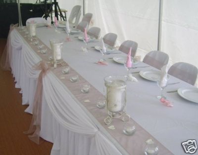  SKIRTING AND DECORATIONS NOT INCLUDED for a bridal table