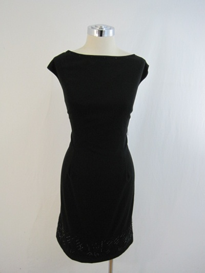 el catalogo de New Jones New York Black Beaded Sheath Dress 16 $170 pic