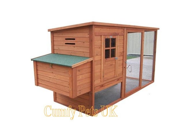 Details about 9FT CHICKEN HOUSE COOP RABBIT HUTCH - BUILT IN RUN 109